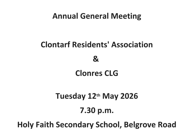 Clontarf Residents' Association & Clonres CLG Annual General Meeting